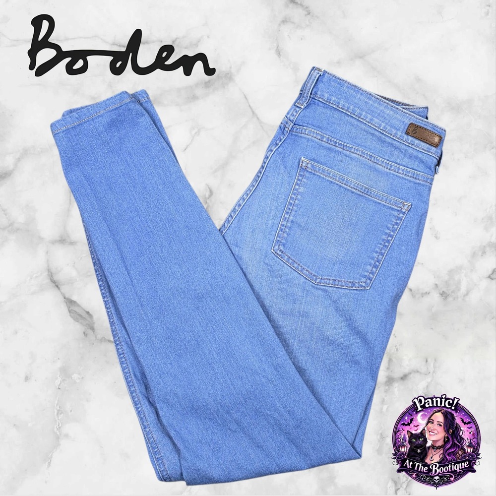 Boden Skinny Jeans Women 8R Light Blue Mid Rise Stretch Denim Stretch Slimming
